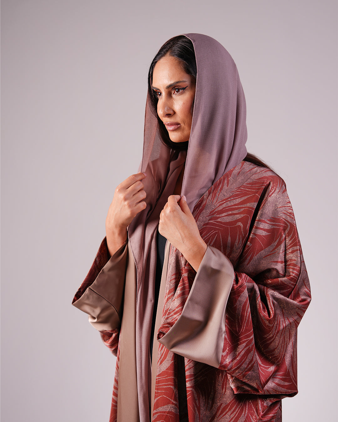 Prisme Double-Face Abaya in Sienna Gold
