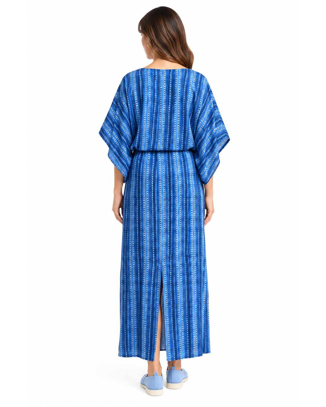 Rivelle Blue Printed Chiffon Satin Maxi Dress