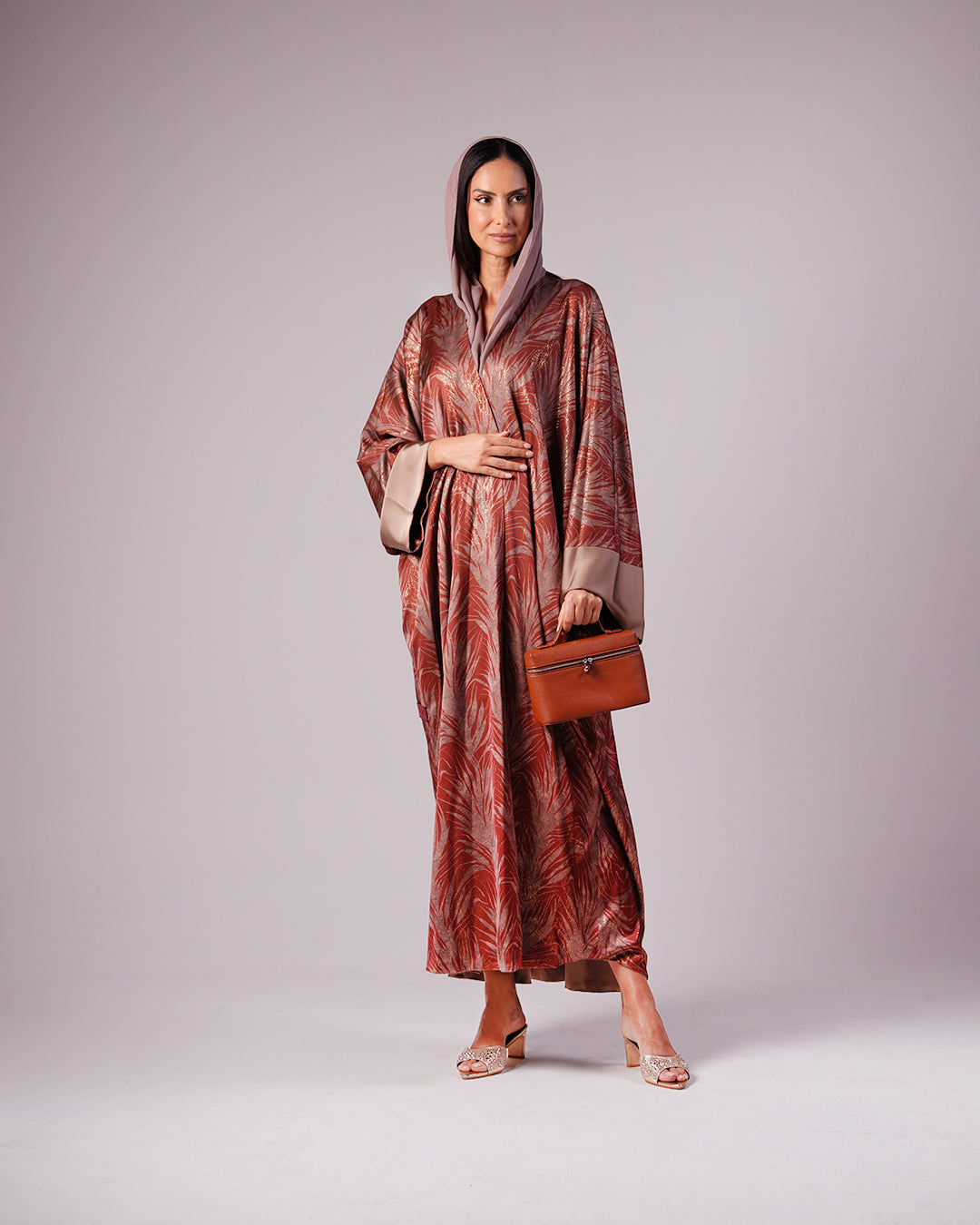 Prisme Double-Face Abaya in Sienna Gold