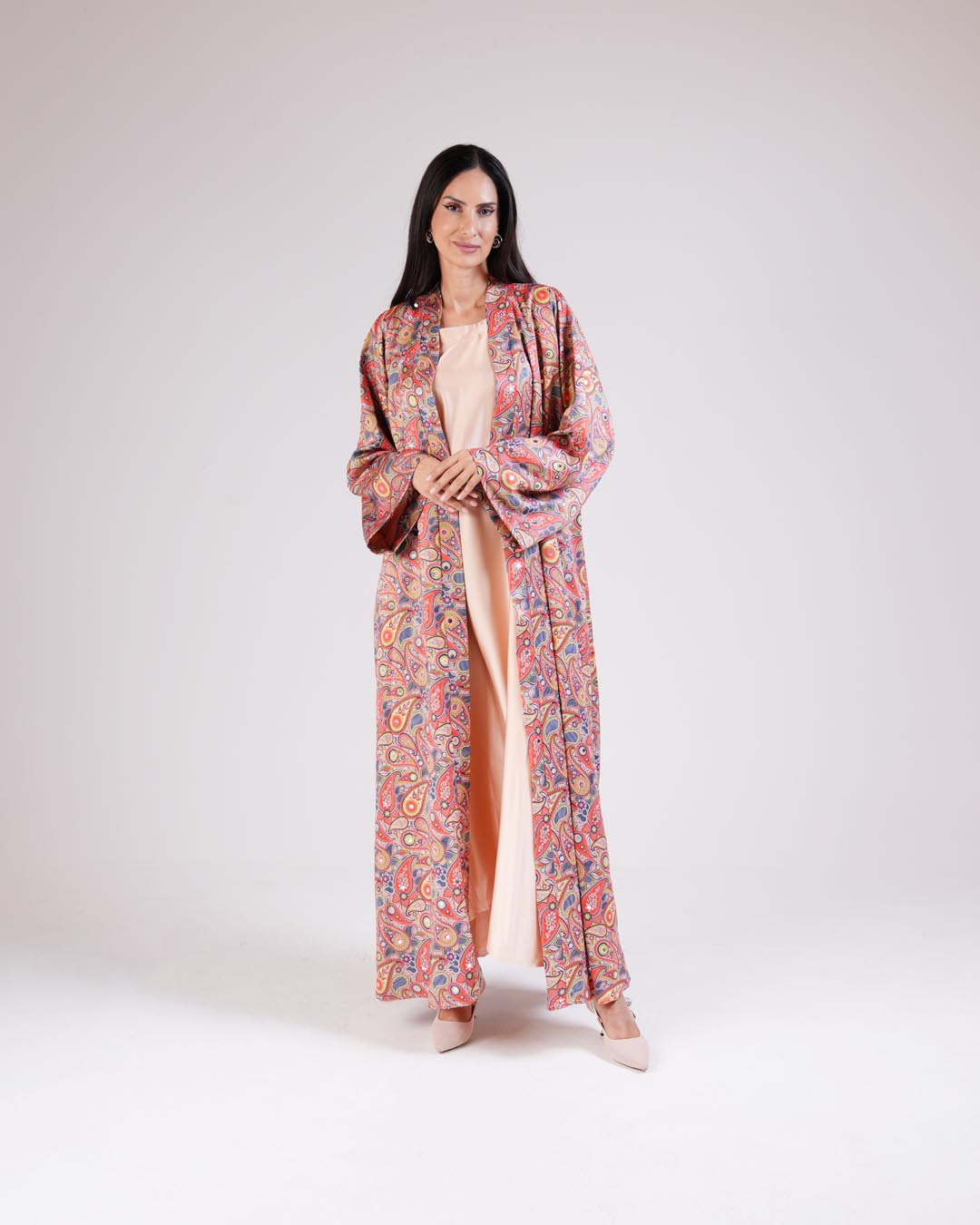 Casmira Abaya Set in Peach