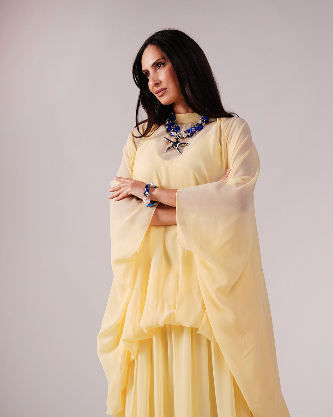 Élan Chiffon Dress — Yellow