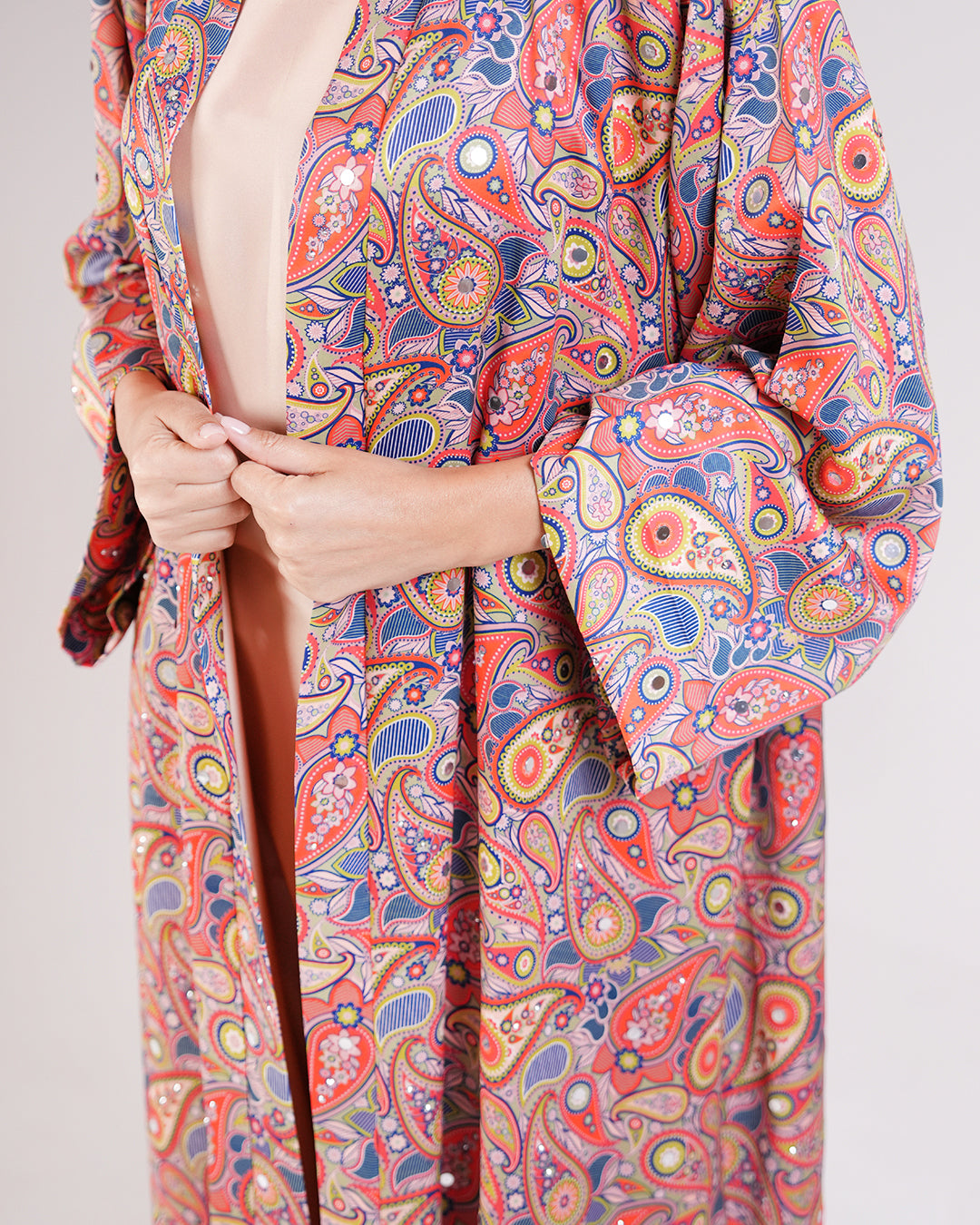 Casmira Abaya Set in Peach