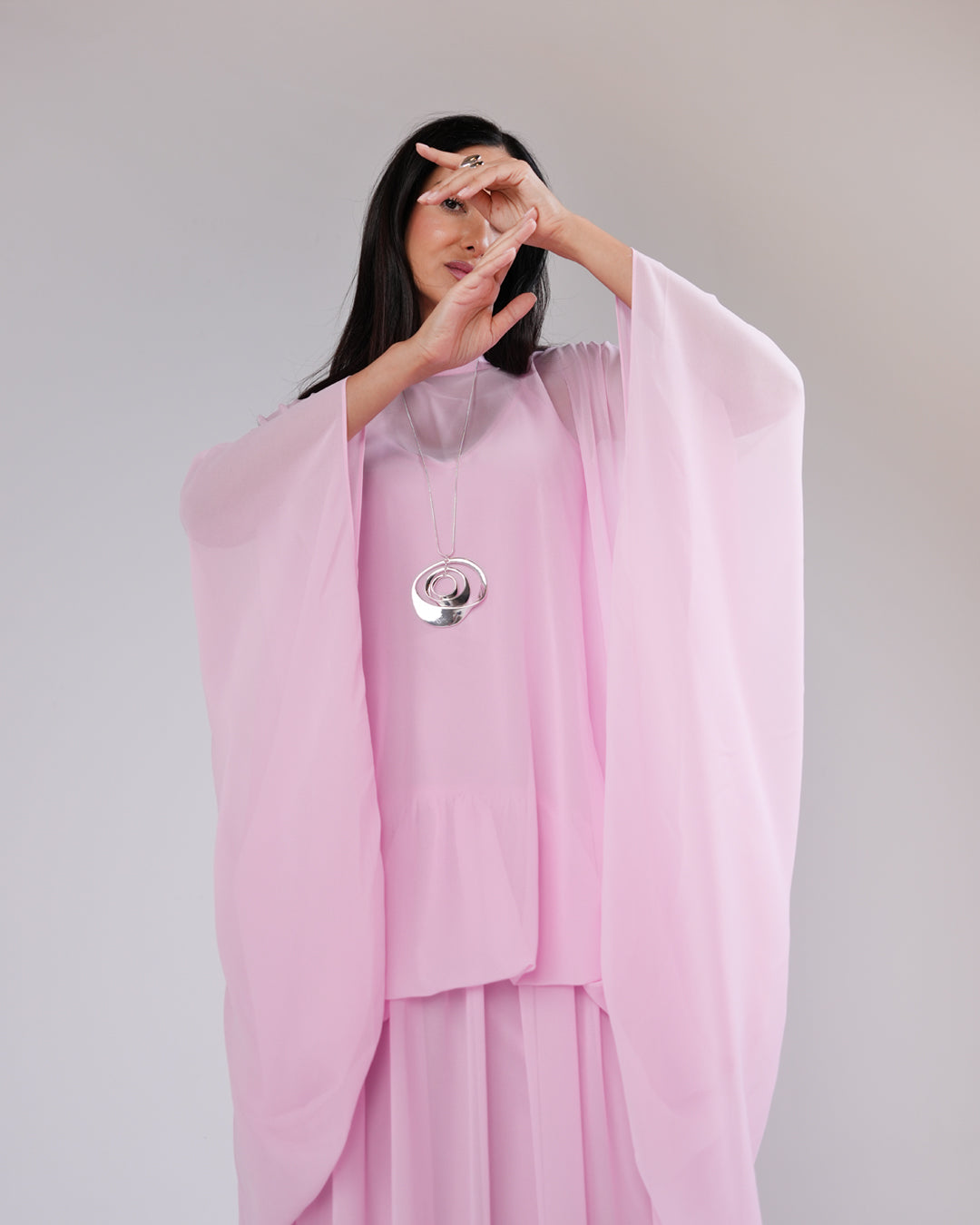 Élan Chiffon Dress — Pink