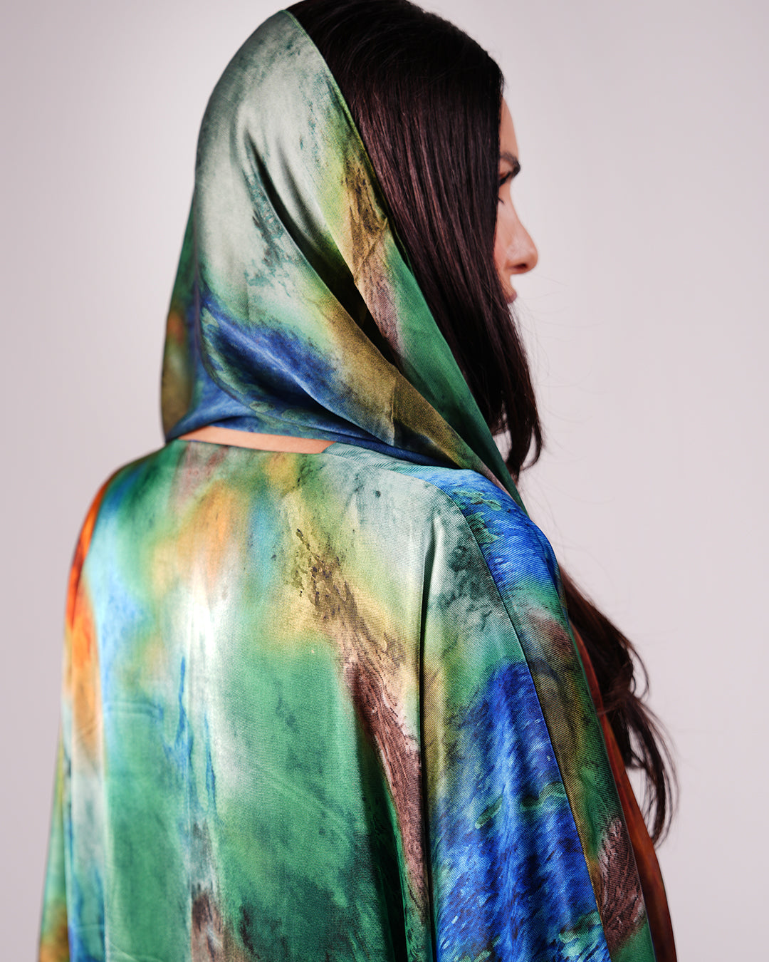 Emerald Green & Cobalt Blue Reversible Abaya