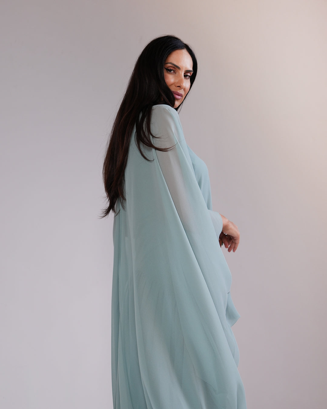 Élan Chiffon Dress — Sage