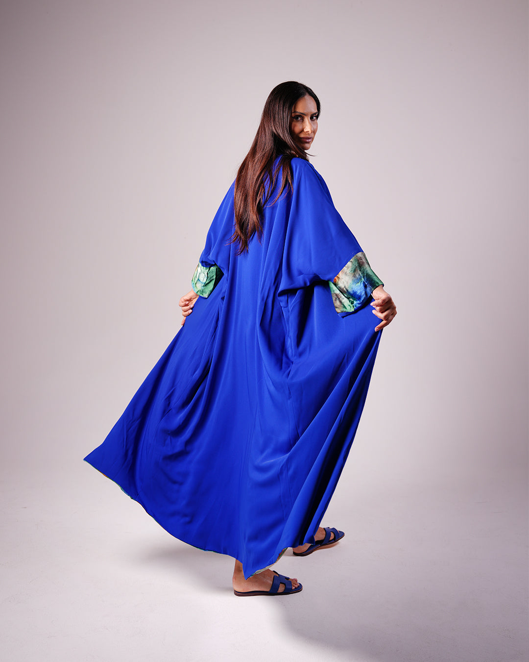 Emerald Green & Cobalt Blue Reversible Abaya