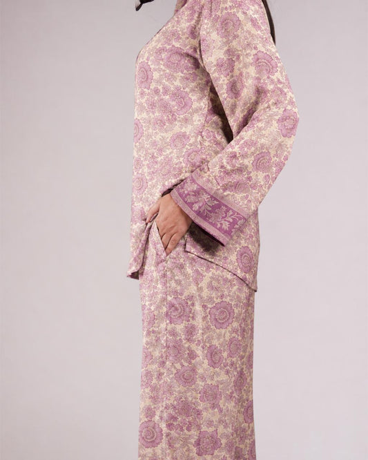 Soleia Silk Modest Set in Light Purple Nude