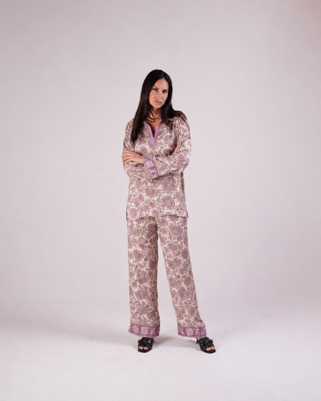 Soleia Silk Modest Set in Light Purple Nude